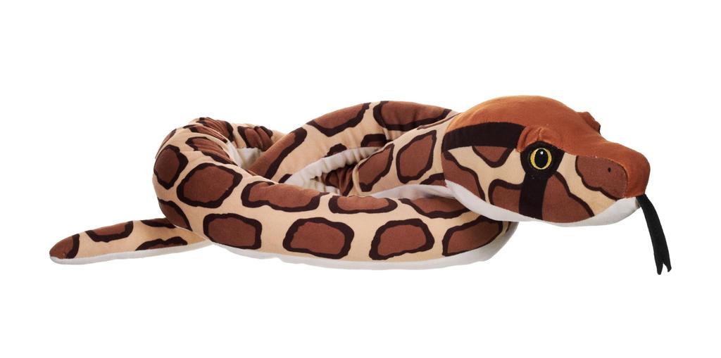 Wild Republic Snake Ball Python Plush Soft to the Made with Recycled W8 x D136 x H8cm Eco-Friendly Toy, Touch, Materials, (28523)