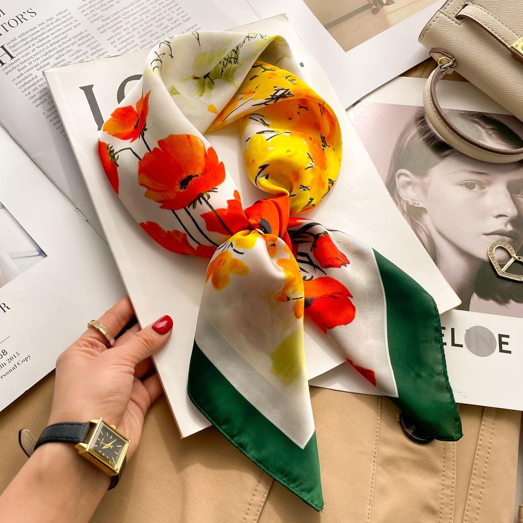 70 Small Square Scarves, Silk Scarves, Women'S Thin Versatile Sunscreen Scarves, Professional Scarves, Tied Bags, Headbands.