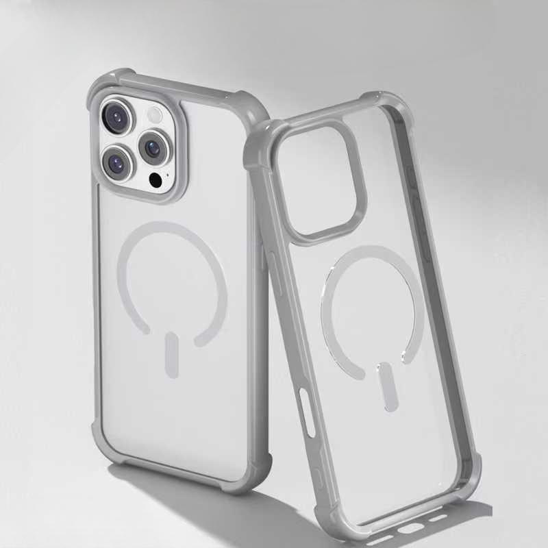 Макарон Подходит для чехла для мобильного телефона IPhone 16 Прозрачный Магнитная адсорбция Apple 15/14 Четыре угла Защита от падения Полное покрытие Защитный чехол