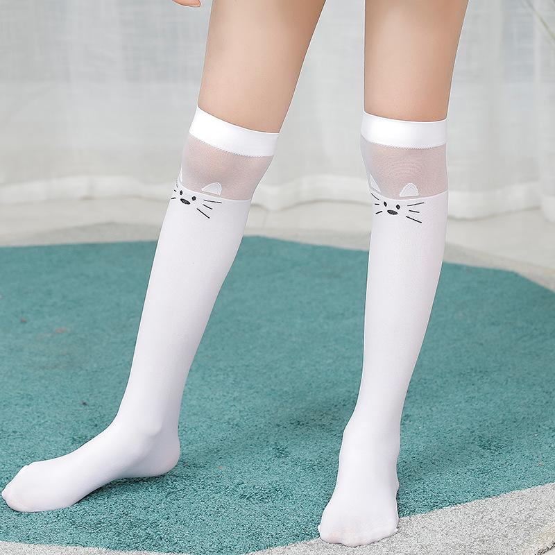 Весенне-летние детские полосатые белые чулки, детские бархатные цветные гольфы, леггинсы для девочек, школьная одежда до бедра