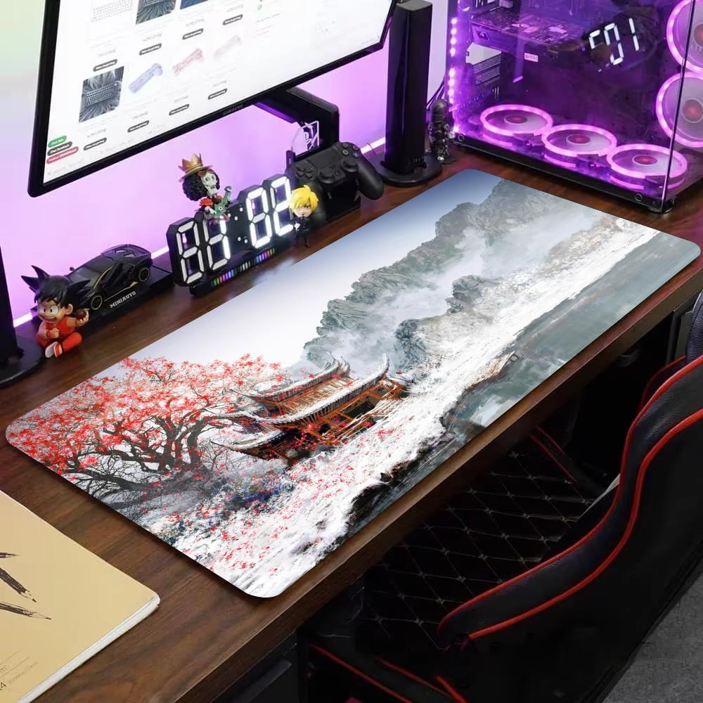 Mouse Pads Landscape Mountain Sunset Cartoon Table Mats Company Mousepad Deskmat Aesthetic Large Gamer NonSlip Mouse Mat