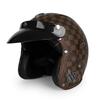 3C Vintage 3/4 Half Helmet Electric Motorcycle Summer Pedal Cruise Locomotive Leather Helmet Men and Women