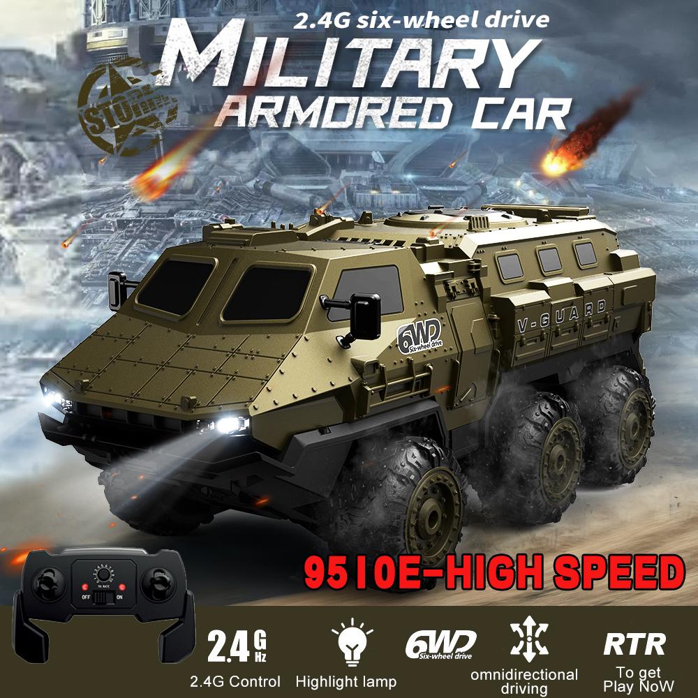 Новый 1: 16 6WD RC Car Armored Remote-controll Vehicle Simulation Military Transport Truck High Speed Climbing 2.4G Model Toy Car Gift