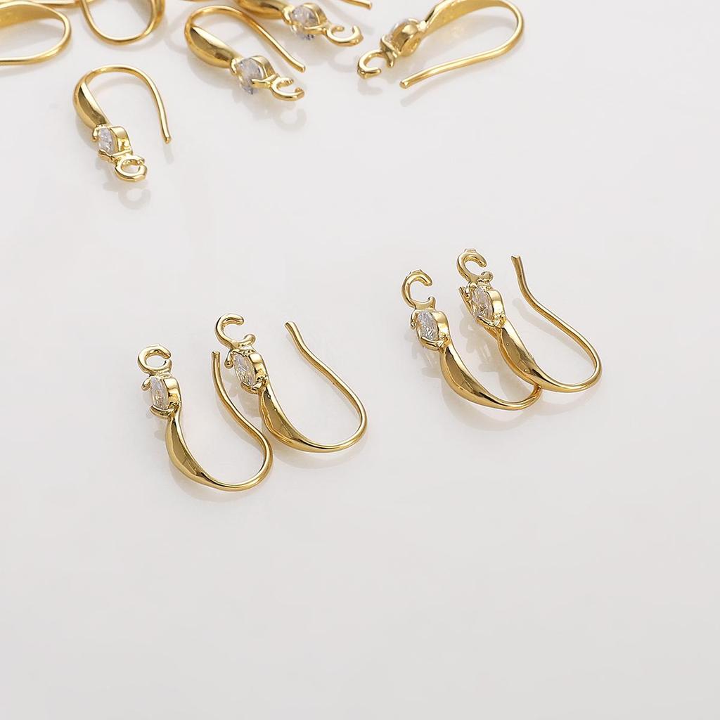 1 пара 20 мм латунный крючок для сережек с фурнитурой для сережек из камня циркон для женщин и девочек Изготовление сережек