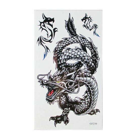 1PC Black Dragon Disposable Removable Waterproof Body Art Temporary Tattoo Sticker Decal