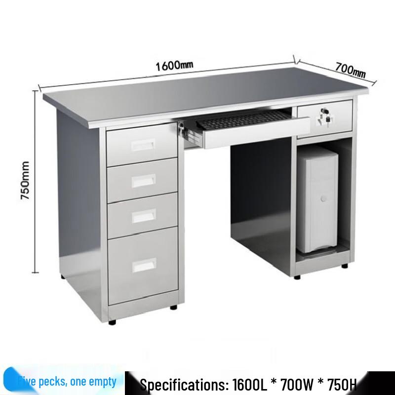 Lieve Stainless Steel Office Computer Desk
