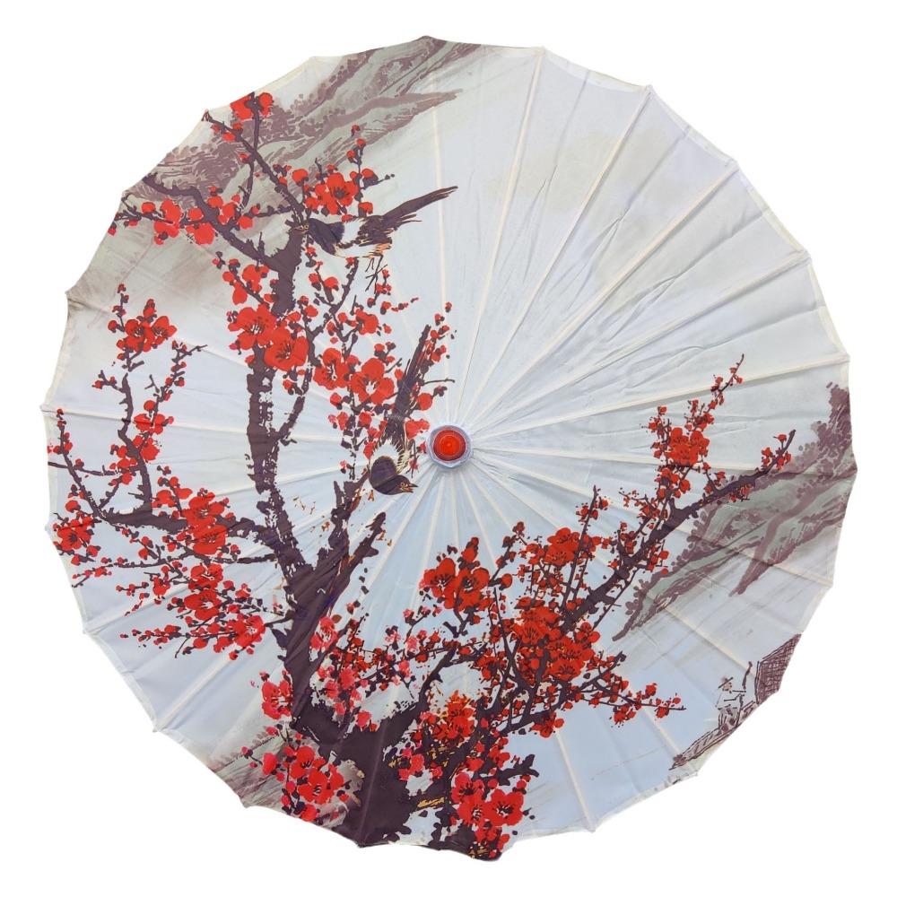 Vintage 70 cm Silk Cloth Women Umbrella Handheld Folding Classical Oil Paper Umbrella Rainproof Decorative Costume Parasol Party