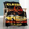 Classic Car Personalized Name Blanket Multi-purpose Personalized Blanket Warmthful Decor Versatile for Picnics Home Decor Livingroom Chair