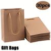 30 шт. крафтовых подарочных пакетов с ручками для подарков, на День святого Валентина, для покупок, розничной торговли, Рождества, ювелирных изделий, дня рождения, свадьбы, для упаковки подарков на вечеринку