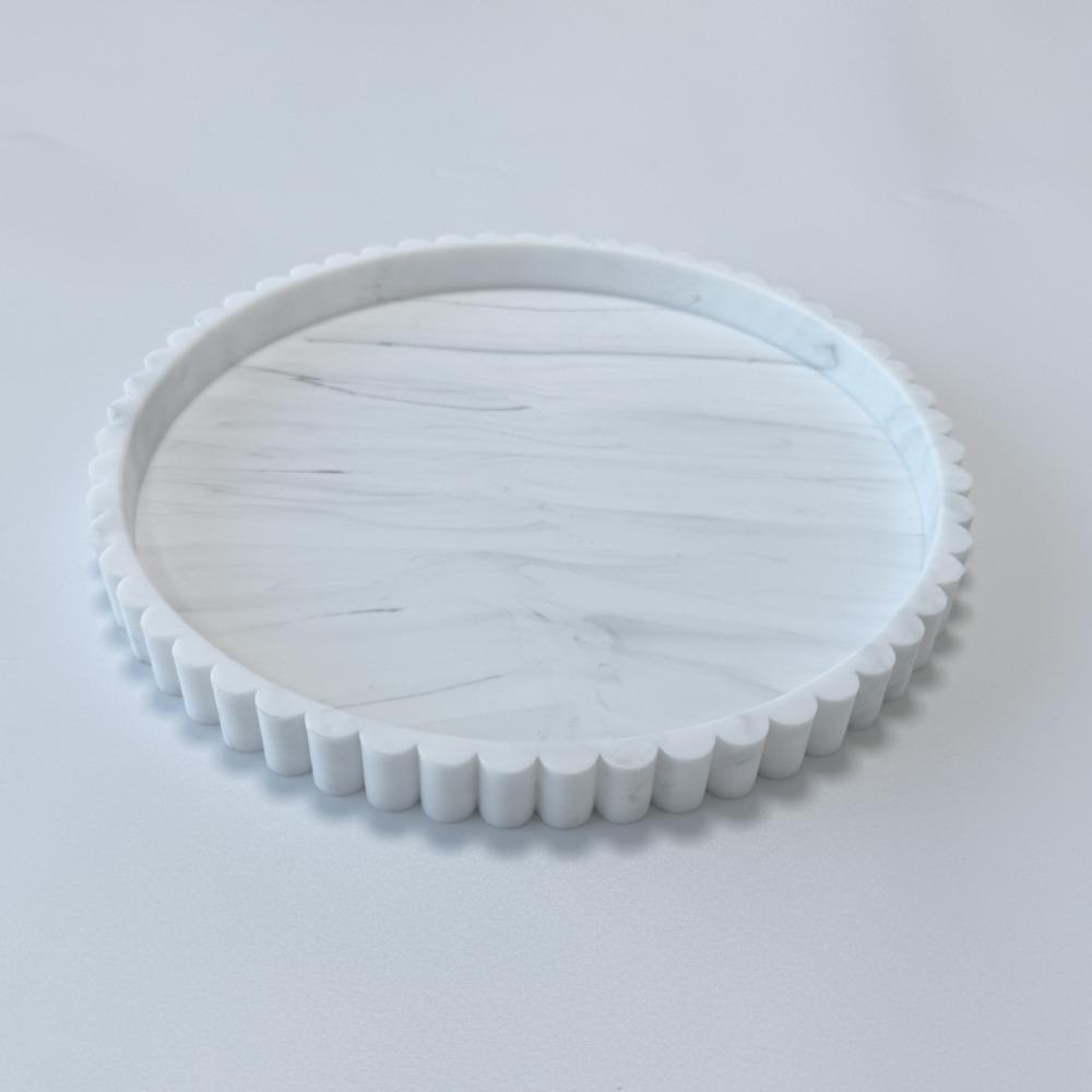 Wavy Edge Modern Decorative Tray Round Shape Multifunctional Tray New Storage Tray Coffee Table