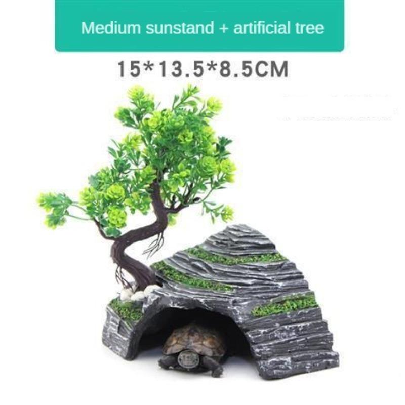 Платформа для сушки черепах Платформа для лазанья Платформа для сушки спины Платформа для лазанья Наземная банка для черепах Лазающая черепаха для домашних животных FD22998086 Пещера, в которой прячется ящерица