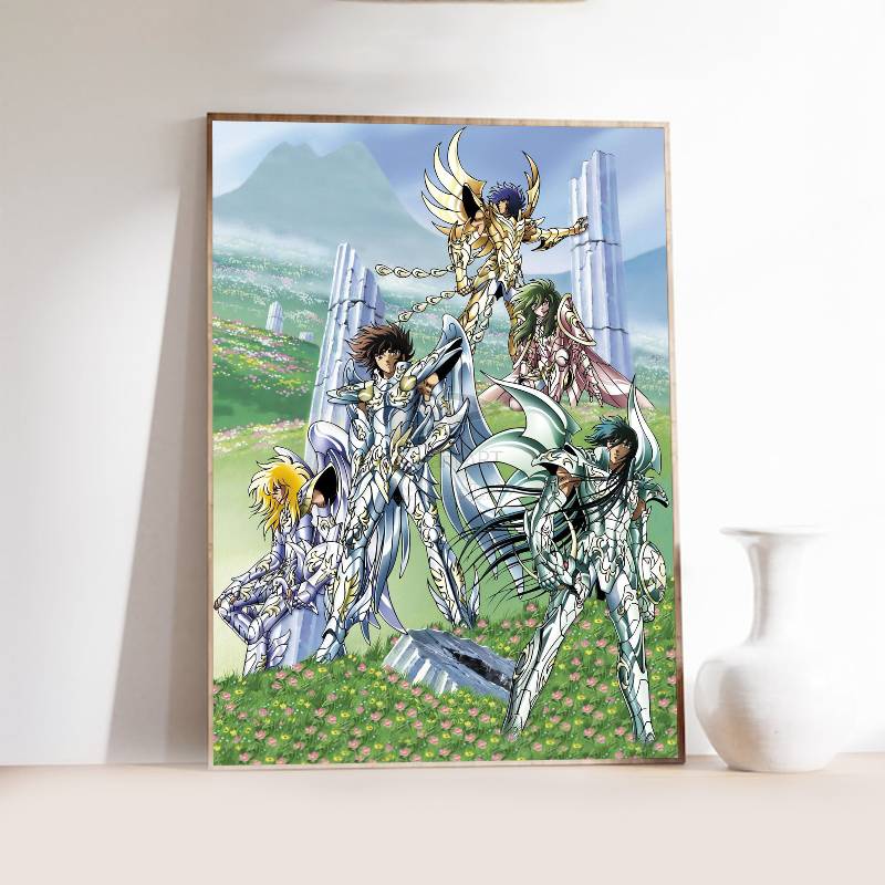 1PC Classic anime S-Saint S-seiya Poster Self-adhesive Art Waterproof Paper Sticker Coffee House Bar Room Wall Decor