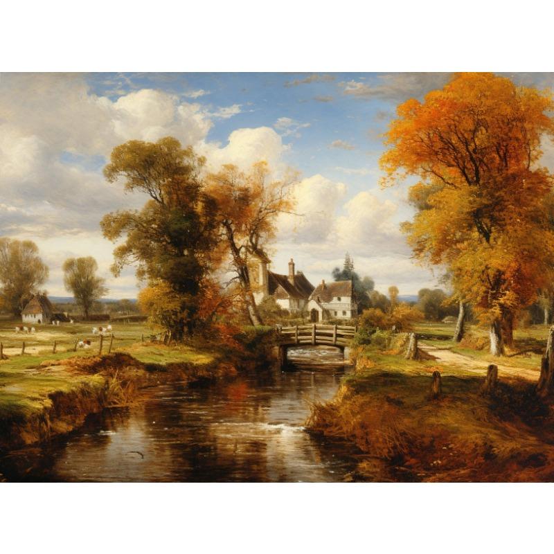 Четыре сезона Винтажные сельские пейзажи Плакаты и принты Печать на холсте Настенная картина для гостиной Украшение дома