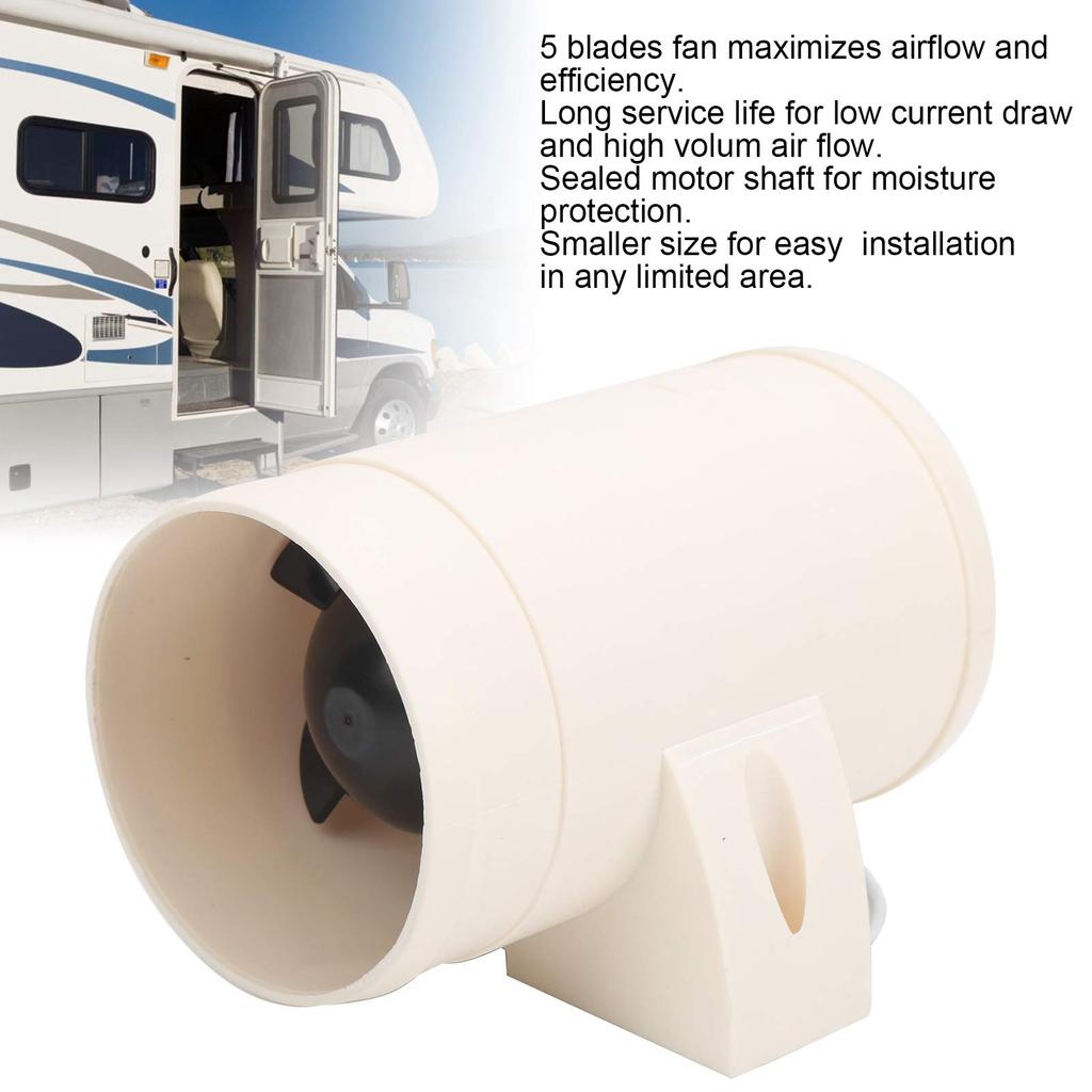 Boat Fan, 12 Volt Marine 3 Inch Boat Blower Motor Inline Marine Bilge Air