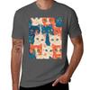 Vintage Cute Cat Kittens Pattern Art Tshirt Anime T Shirts Oversize Unisex Tshirt Tshirt