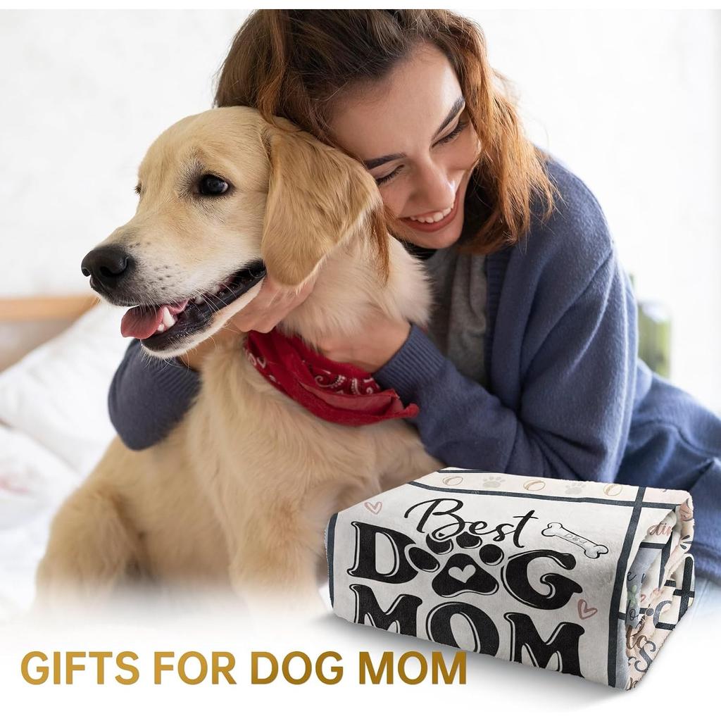 Dog Mom Gifts for Women – Best Ever Blanket for Pet Lovers, Funny Canine-Inspired Throw for Women, Cozy Present for Dog Owners on Birthday, Christmas,