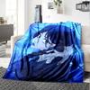 Blue Dreamscape Flannel Blanket Super Soft Warm Cozy Blanket For Sofa Bed Office Travel Allseason Home Decor Gift