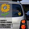 Счастливый подсолнух креативная наклейка на автомобиль ретро-наклейка для украшения оконного стекла Туристический автомобиль и автофургон водонепроницаемый и не содержит клея