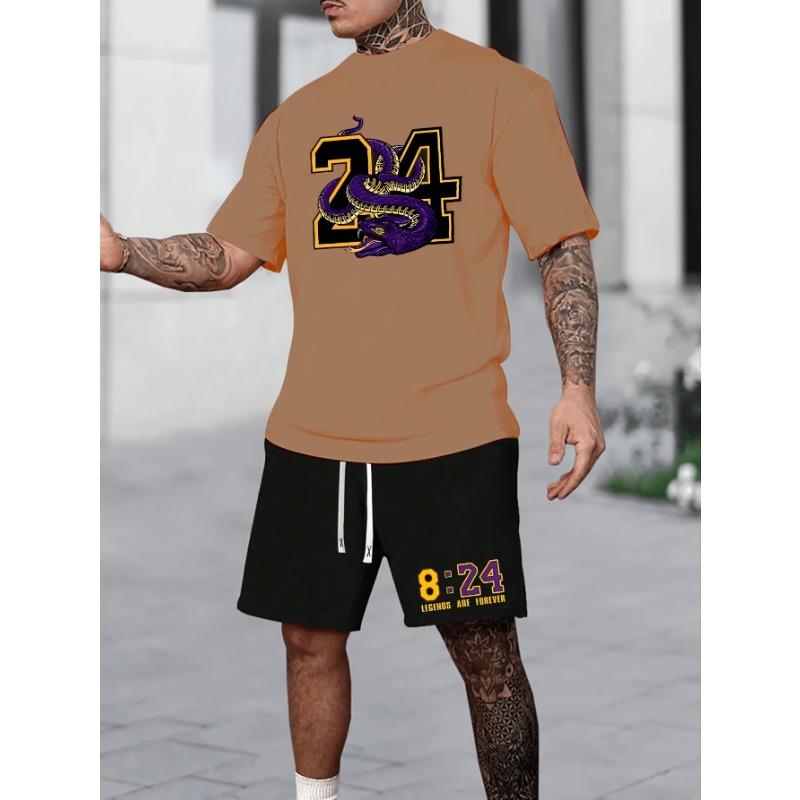 Summer Men's Sports and Leisure Set, Short Sleeved T-shirt Shorts, Youth Fashion Brand Two-piece Set, Complete Set