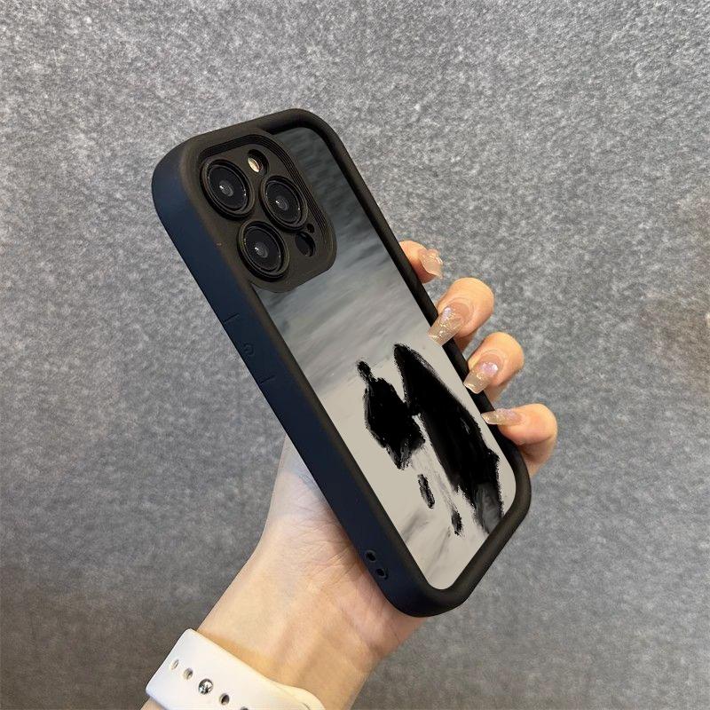 Силиконовый чехол для телефона с масляной краской для пары для iPhone 13 12 11 14 15 Pro Max XS X XR, чехол для iPhone 7 8 Plus SE, мягкий чехол