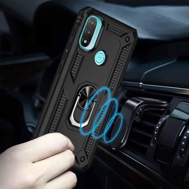Armored case for Motorola Moto E20/E30/E40, Nox Case Ring, black