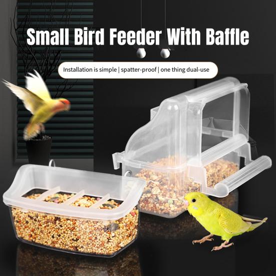 Parrot Feeder Drinker Bird Food Box Hanging Bowl Transparent Anti-Spill Water Tank Cage Birds Supplies Pet Plastic Food Container