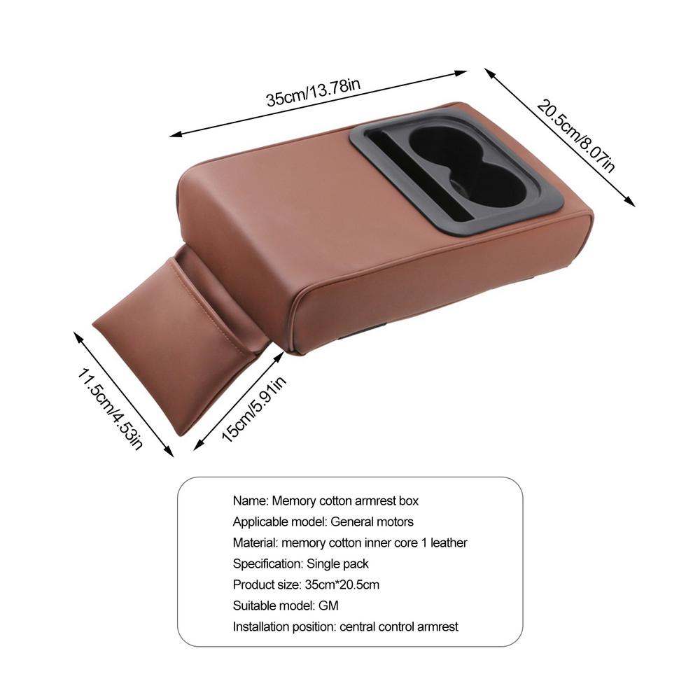 Подлокотник для автомобильной консоли, увеличивающий высоту, подушка с 2 подстаканниками, подушка из искусственной кожи, защитный чехол для локтя