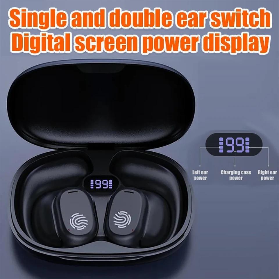 Беспроводные наушники Bluetooth 5.3 Наушники с креплением на ухо Светодиодный дисплей Водонепроницаемые гарнитуры HiFi стерео наушники с шумоподавлением