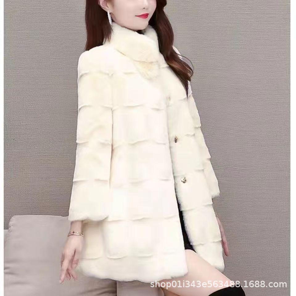 2024 зимняя экологически чистая датская норковая шуба женская средняя и длинная 40-60 лет среднего возраста теплое утолщенное высококачественное пальто