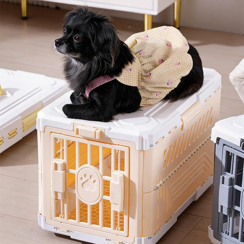 Foldable Portable Pet Travel Crate, Cat Transport Box for Outdoor Travel & Car Use