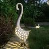 European & American Outdoor Garden Luminous Wrought Iron Swan Ornaments Solar Lights