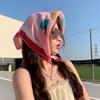 Платок с цветочным принтом для женщин, французский пасторальный стиль, защита от солнца, мягкий, легкий, головной убор для улицы, сада, отпускная одежда
