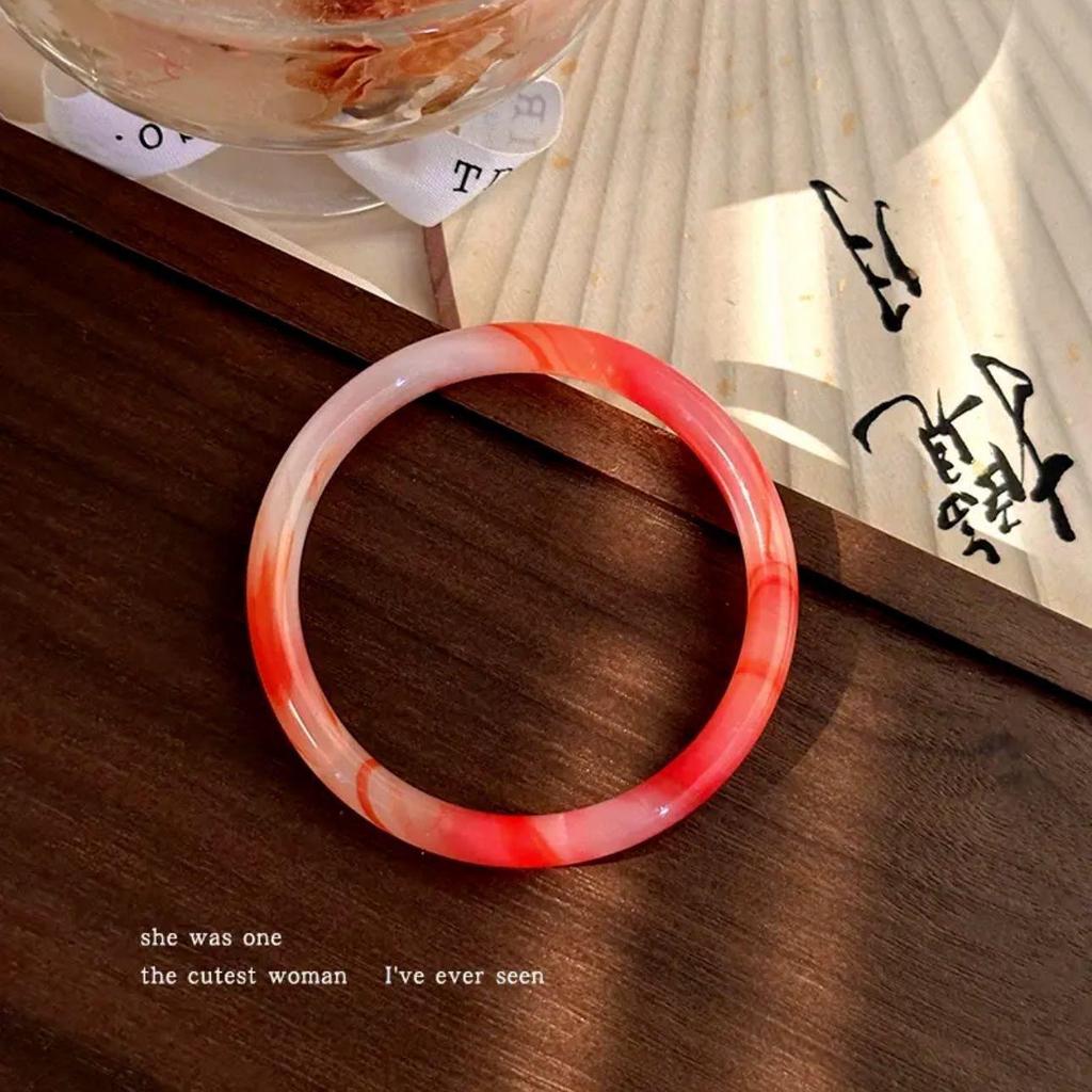 Браслет из зеленого стекла в китайском стиле с цветочным узором, вдохновленный Xiaohongshu – свежий, универсальный и сказочный