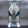 Men Cargo Pants Drawstring Elastic Waist Color Matching Ankle-banded Loose Patchwork Pockets Casual Daily Wear Long Trouser