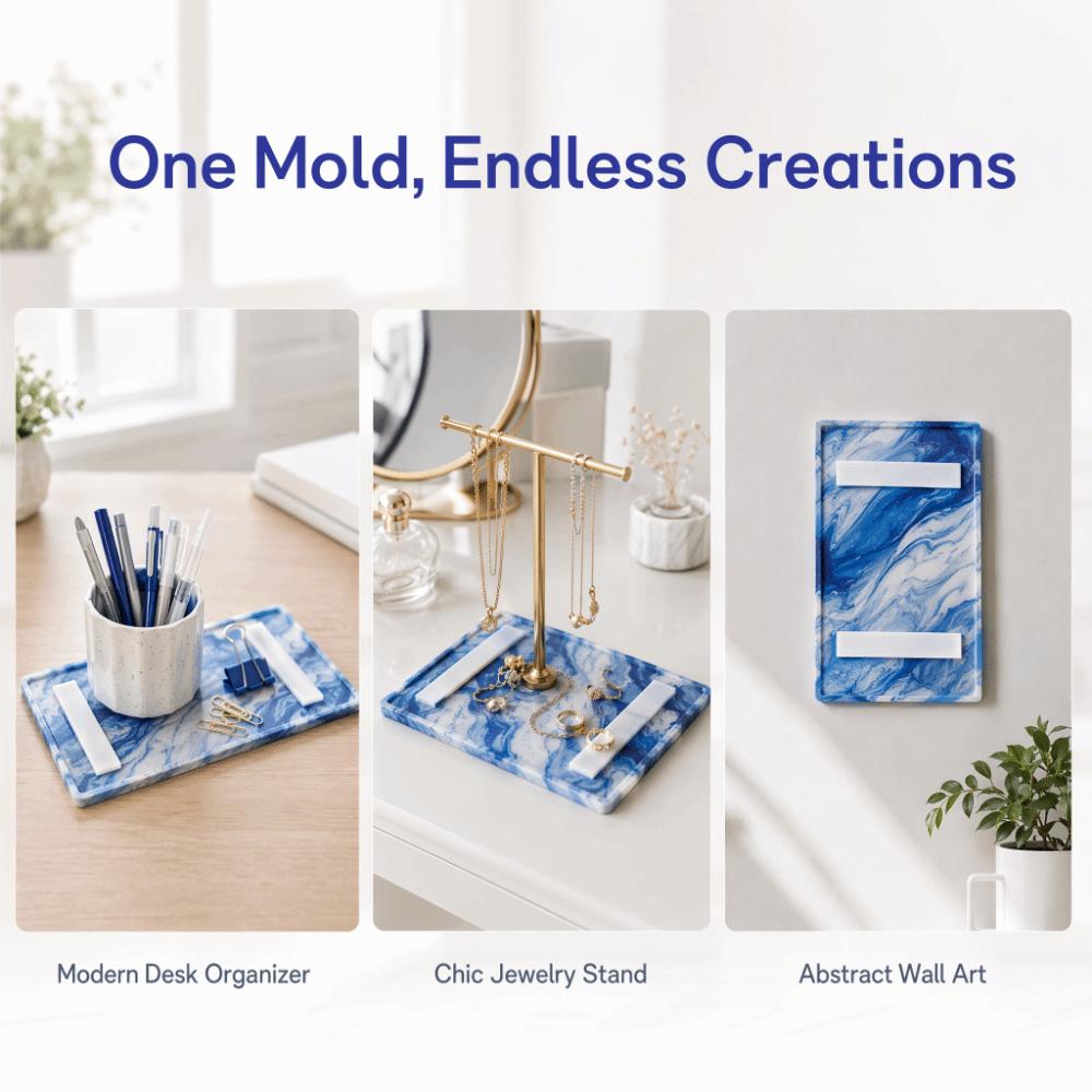 Flexible Silicone Mold Transparent DIY Crystal Mold Flexible Casting Mould Home Office Decor