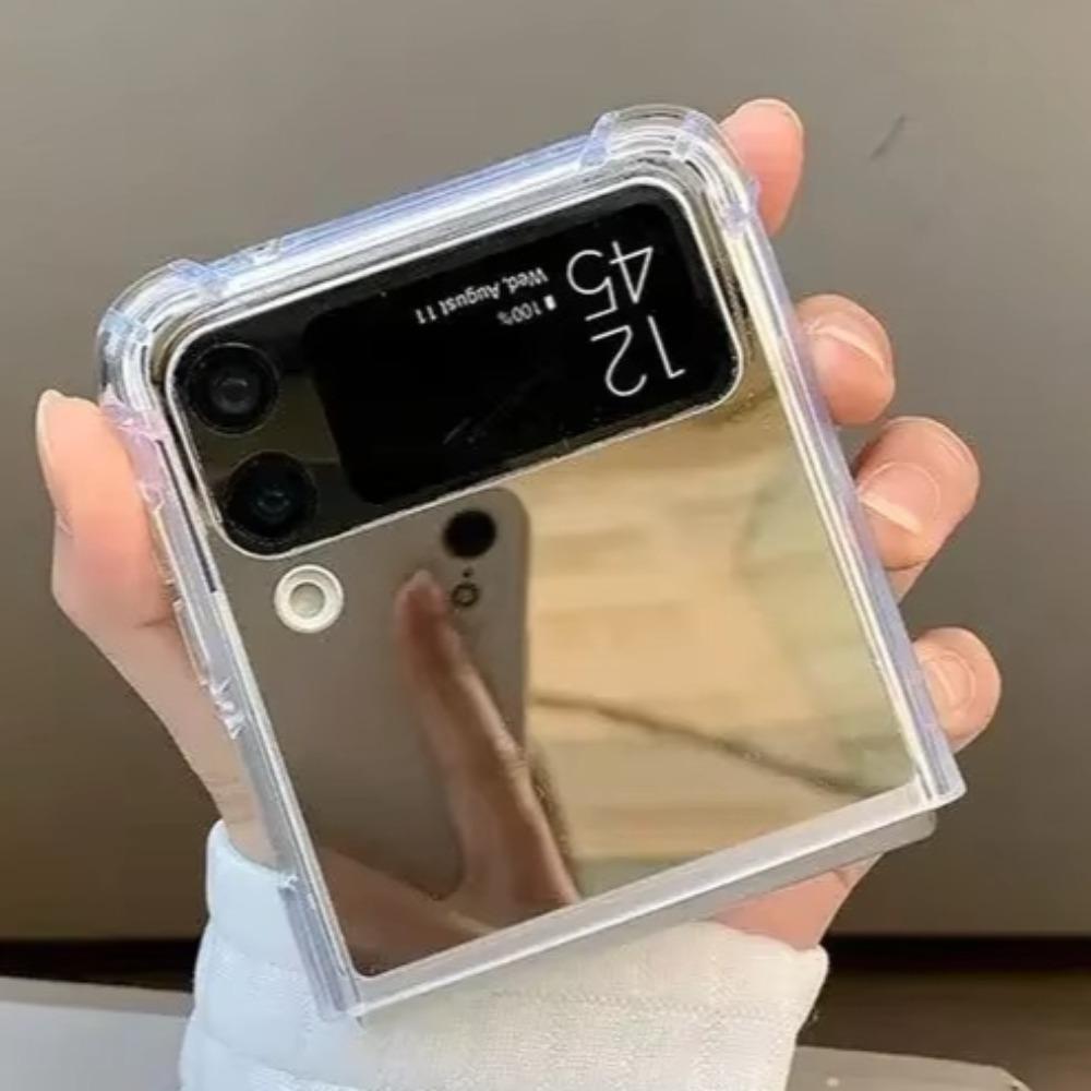 Роскошный Тонкий Зеркальный Чехол-Бампер Для Макияжа Для Samsung Galaxy Z Flip 3 4 5 6 7 FE Flip7 Flip6 Flip5 Flip4 Flip3 5G