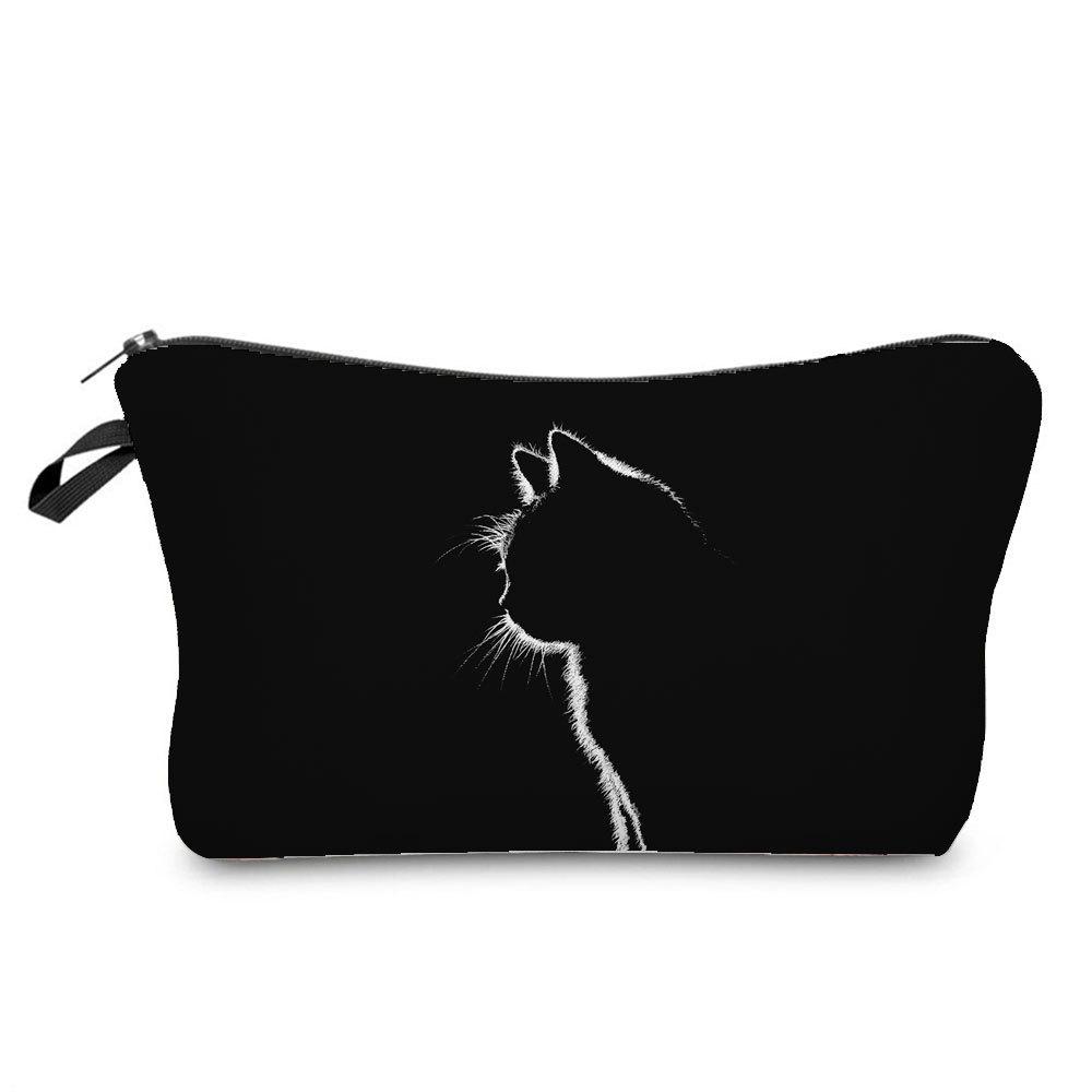 Women Cat Print Cosmetic Bag Toiletries Organize Travel Storage Case  6421