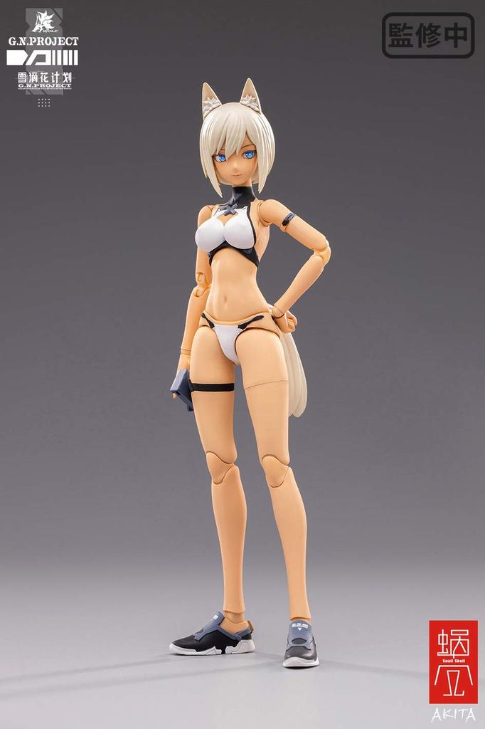 SNAIL SHELL WOLF 001 Swimsuit Body and Weapon Set Scale and POM Painted Movable Figure G.N.PROJECT 1/12 PVC, ABS,