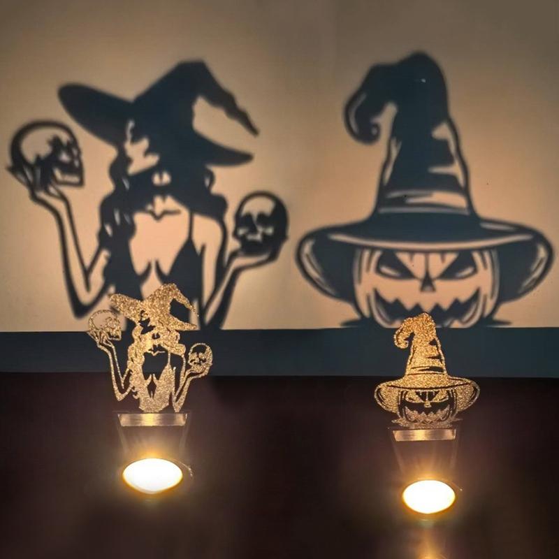 Funny Shadow Stand Metallic Candle Holder Halloween Decoration Desktop Ornaments Scary Tea Light Candle Stands Party Decor