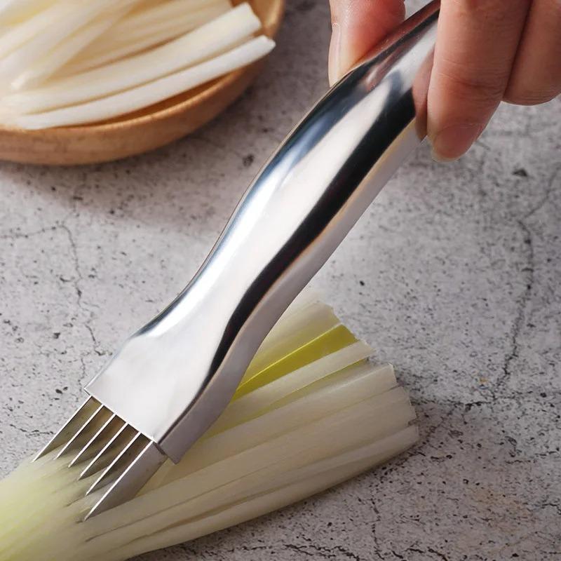 Kitchen Shred Silk The Knife Stainless Steel Chopped Green Onion Knife Curved Handle Food Speedy Chopper Green Onion