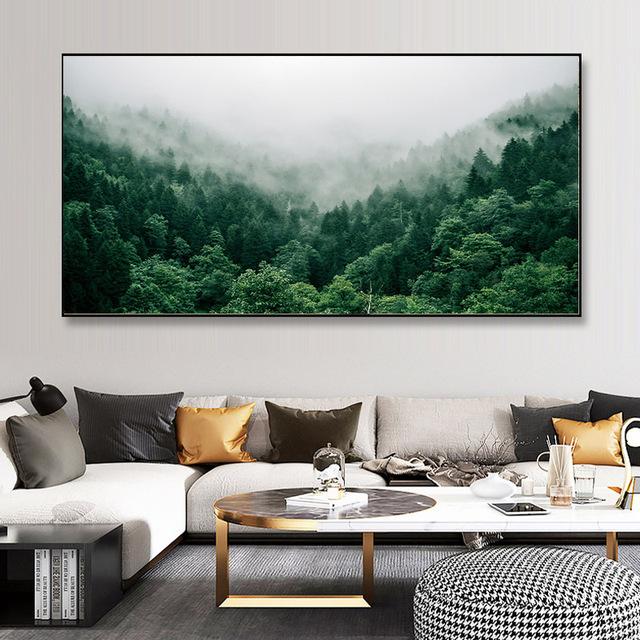 Холст с изображением восхода леса, современные постеры с природными пейзажами и принтами, настенные художественные картины для гостиной, домашний декор, без рамки