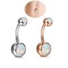 New Rose Gold Snow Opal Navel Navel Navel Piercing Jewelry