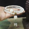 Двухслойный браслет со звездой, луной и плоскими бусинами бодхи с подвеской-кошкой, украшение в лесном стиле для женщин