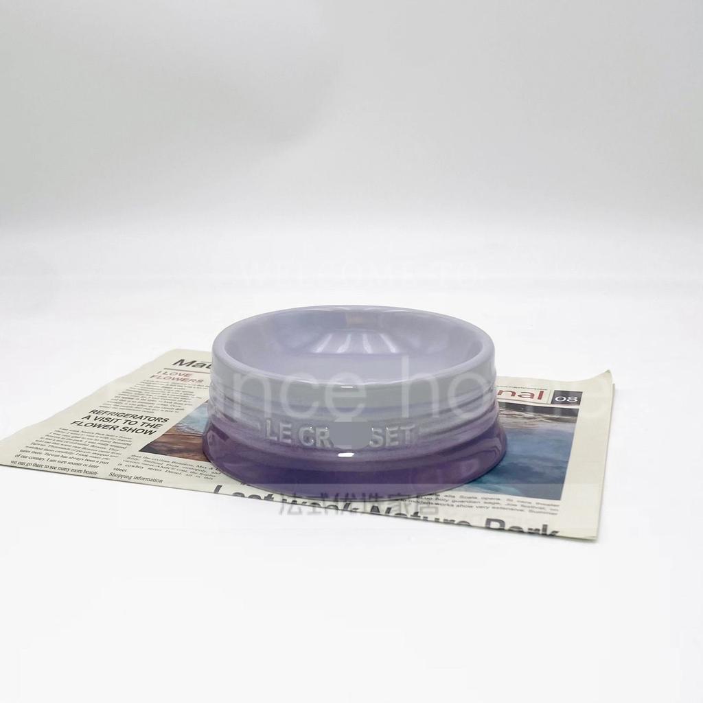 12cm/5cm French Rainbow Home Short Footed Pet Bowl Ceramic Cat and Dog Bowl Large Capacity Anti Spill Snack Bowl Gradient Color