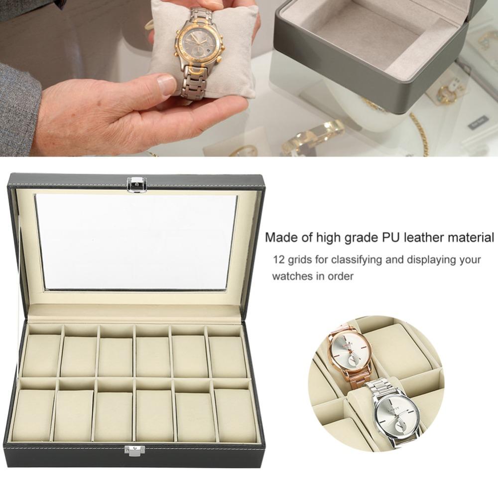 12 Slots Watch Box Multi-Function Watch Organizer Practical Watch Case  Jewelry