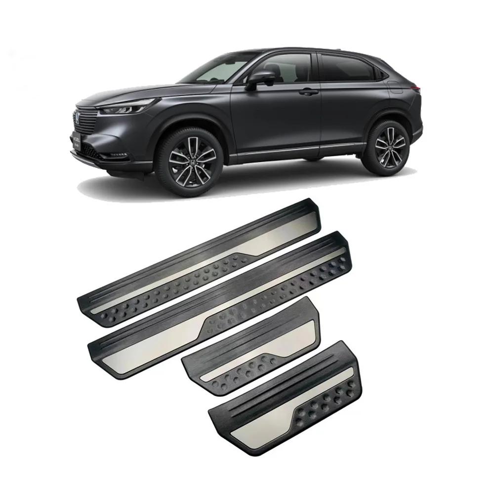 For Honda Vezel HRV HR-V HRV -2024 Door Sill Plate Trim 304 Stainless Steel Kick Pedal Scuff Sticker Car Styling