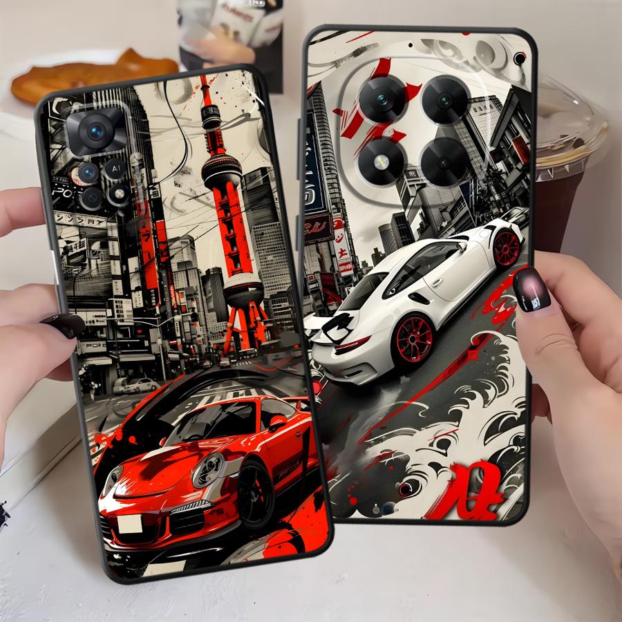 Мультяшный ретро-автомобиль Чехол для телефона для Xiaomi Redmi Note 14 12 11 A3 10 12C 13C 13 Pro Plus K80 9 8 7 14C A1 A4 A5 A2 A1 K40