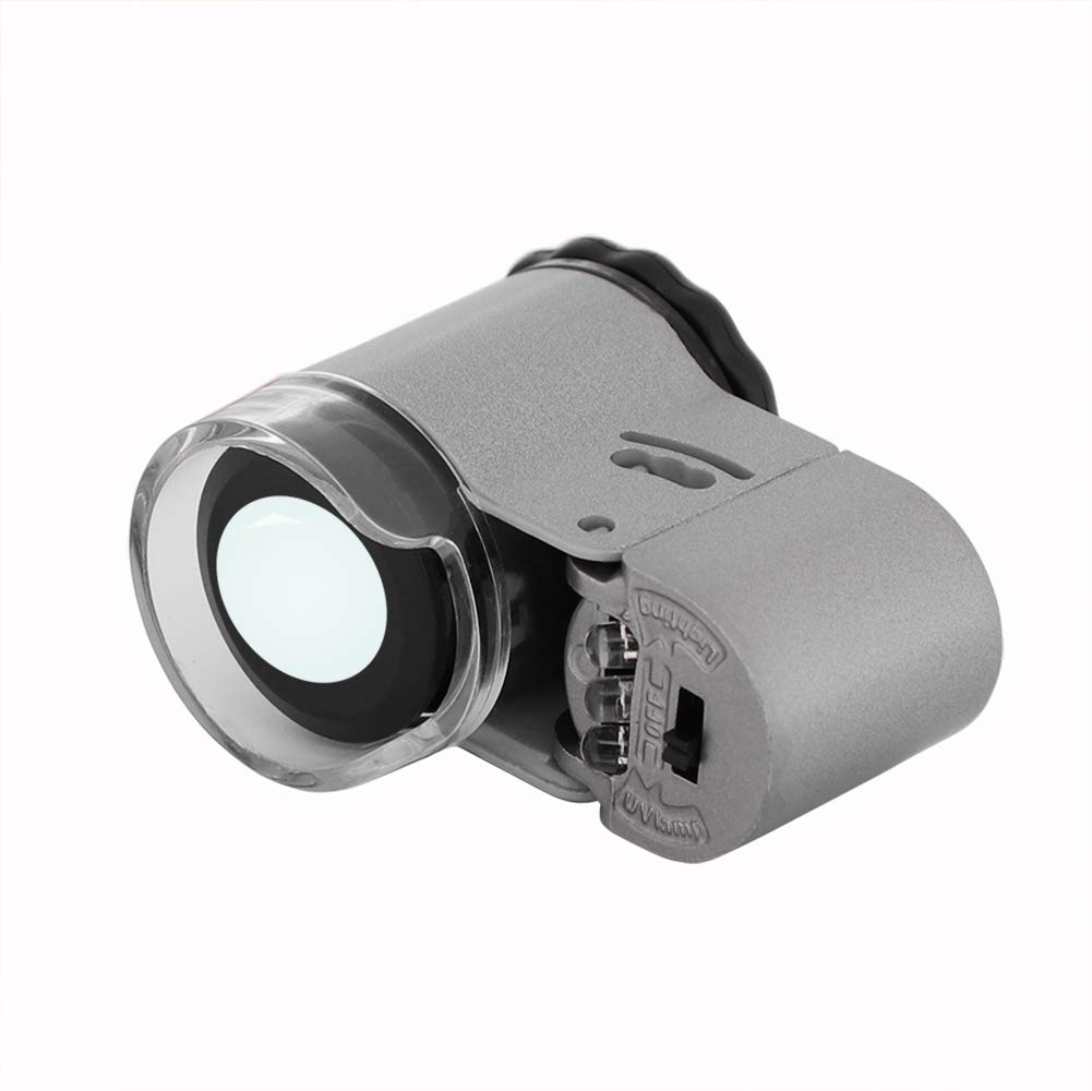 Loupe Mini Magnifier 50x Magnification Microscope High Magnification Magnifier with LED Light UV Light for Banknote Gem Tea Leaf Textile Integrated