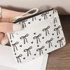 Portable PU Leather Bow Wallet Multi-card Slot Zipper Short Card Bag Multi-functional Storage Card Holder Outdoor