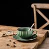 Nordic Style Solid Color Coffee Cup and Plate Two Piece Set Ceramic Cup Water Cup Flower Tea Cup Milk Cup